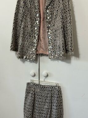 Women's Tweed Sequin and Jacket and Skirt Set